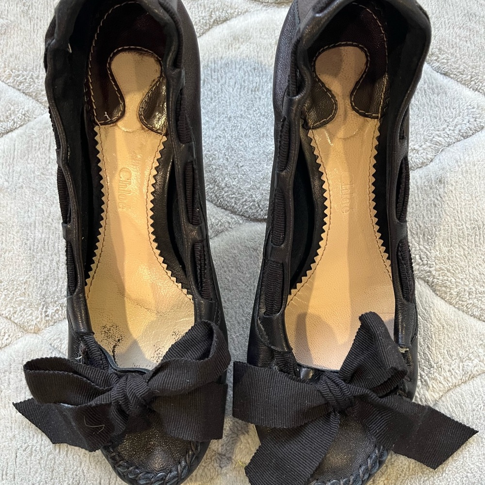 Black Bow Detail Slingback Pumps